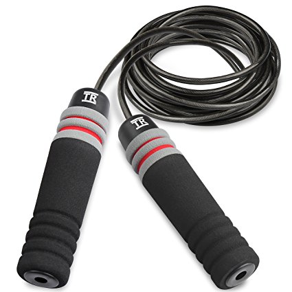 Skipping Rope,TechRise Speed Skipping Jump Jumping Rope with Skin-friendly Handle and Adjustable Soft Rope for Fitness Workouts Fat Burning Exercises