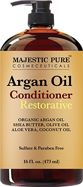 Moroccan Argan Oil Hair Conditioner From Majestic Pure, 16 Fl Oz - Pure and Natural for All Hair Types, Sulfates Free, Parabens Free