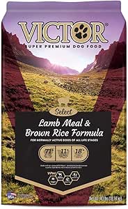 Victor Super Premium Dog Food – Lamb Meal & Brown Rice Formula - Dry Dog Food for All Normally Active Dogs of All Life Stages – Ideal for Dogs with Meat Protein Allergies, 40 lb