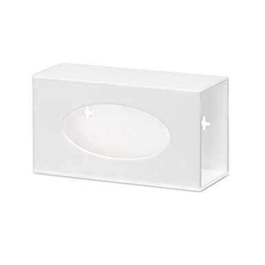 Single Side-Loading Glove Box Dispenser Holder, White Acrylic