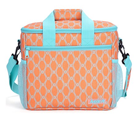 MIER 24-can Large Capacity Soft Cooler Tote Insulated Lunch Bag Outdoor Picnic Bag, Orange