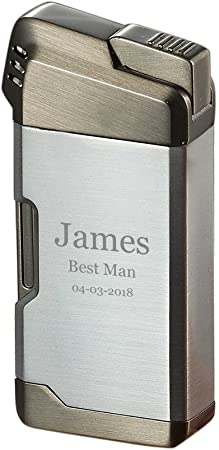 Personalized Visol Epirus Soft Flame Pipe Lighter with Free Laser Engraving (Silver)