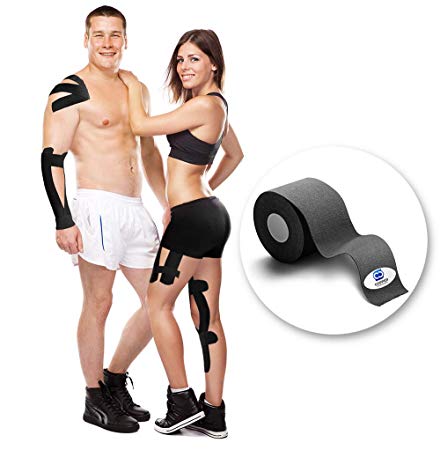 Copper Compression Kinesiology Tape - Guaranteed Highest Copper Athletic Sport K Tape. 1 Roll Waterproof K-Tape for Men and Women. Kinesio Tapes Support Sports, Injuries, Knee, Shoulder, Ankle, Elbow