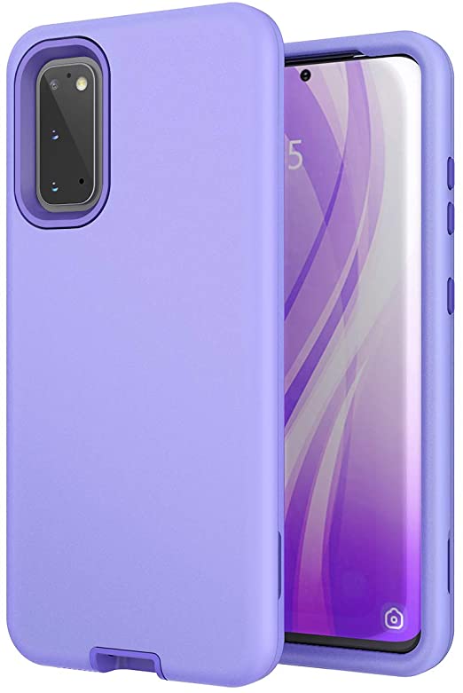 Galaxy S20 Case, WeLoveCase S20 5G Cover 3 in 1 Full Body Heavy Duty Protection Hybrid Shockproof TPU Bumper Three Layer Protective Case for Samsung Galaxy S20 5G 6.2 inch Light Purple