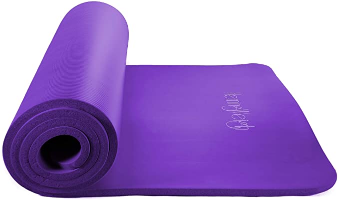 HemingWeigh Super Thick, Extra Comfy, Moisture-Resistant, Durable NBR Yoga Mat, 1/4 Inch, Light Weight, Perfect for Yoga, Exercise, Workout Mat with Carrying Strap