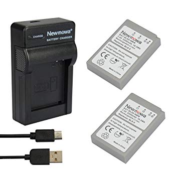 Newmowa Replacement BLS-5 Replacement Battery (2-Pack) and Portable Micro USB Charger kit for Olympus BLS-5, BLS-50, PS-BLS5 and Olympus OM-D E-M10, PEN E-PL2, E-PL5, E-PL6, E-PL7, E-PM2, Stylus 1