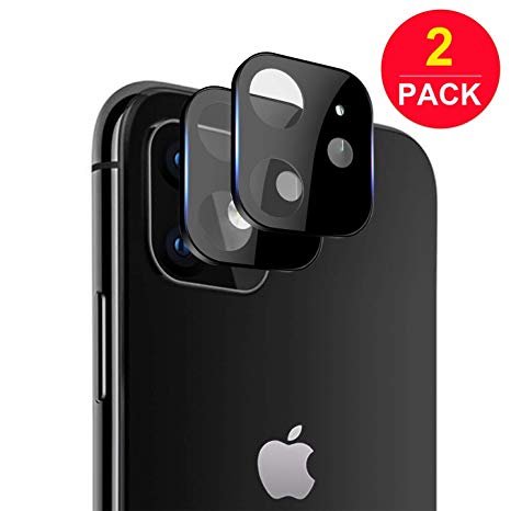 FilmHoo[2 Pack] iPhone 11 Screen Protector (6.1 Inch) Camera Lens(2019),Metal Frame Ultra-Thin High Definition 9H Hardness 2.5D Bubble-Free Anti-Scratch Clear,Lifetime Replacement Warrant(Black)