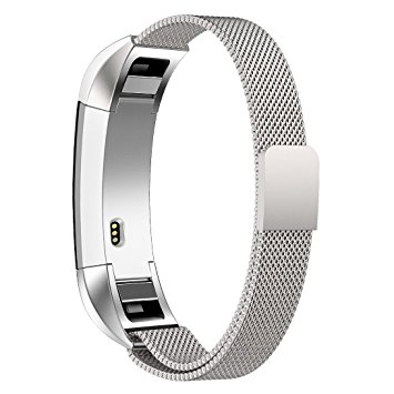 Fitbit Alta Bands,Teorder Milanese Adjustable Stainless Steel Metal Wristbands with Magnetic Replacement Wrist Bands/Fitness Accessories Watch Band for Fitbit Alta / Fitbit Alta HR,Large & Small