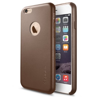 iPhone 6 Case, Spigen® [Leather Fit] Premium Synthetic Leather [Olive Brown] Premium Synthetic Leather Case for iPhone 6 (2014) - Olive Brown (SGP11356)