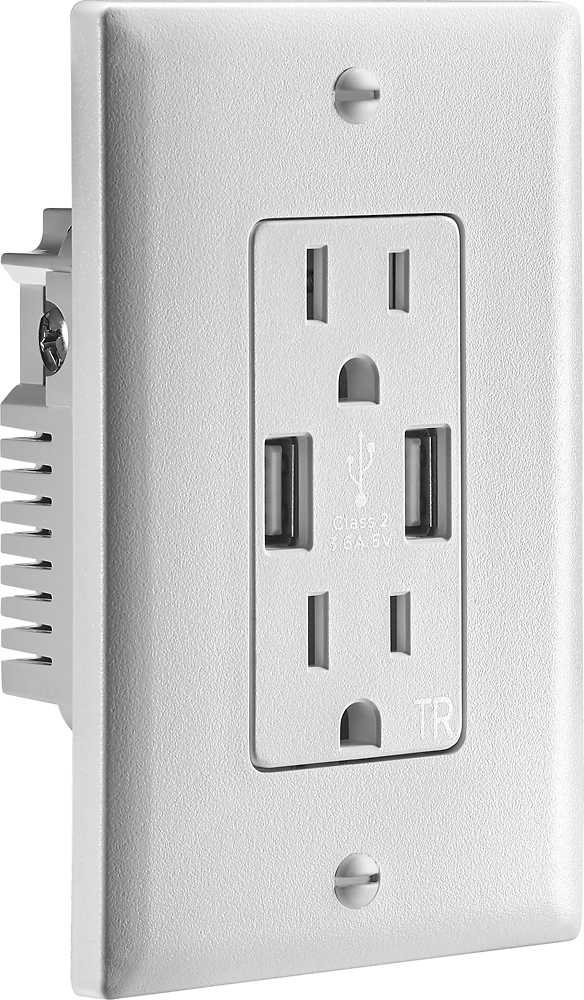 Insignia™ - 3.6A USB Charger Wall Outlet - White