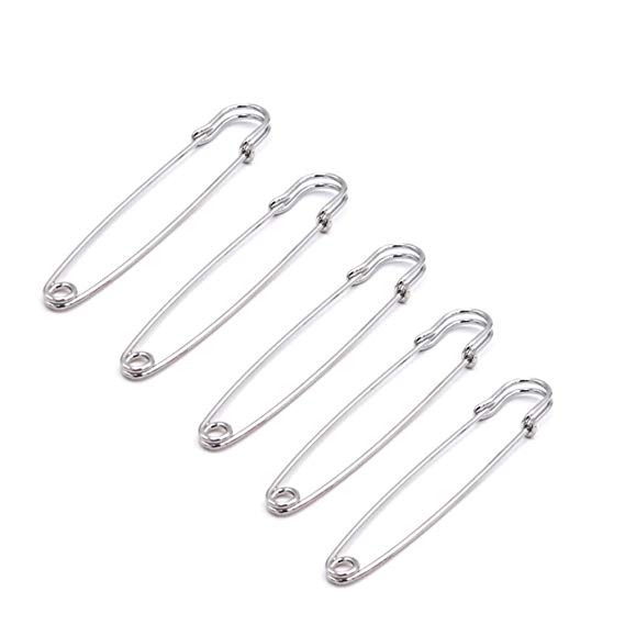 20 Pcs Heavy Duty Safety Pins, Strong Blanket Pins Metal Spring Lock Pin Fasteners - Blankets, Skirts, Kilts (100mm/4inch)