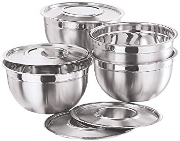 Vinod Cookware Bowl with Stainless Steel Cover, 8 Pieces