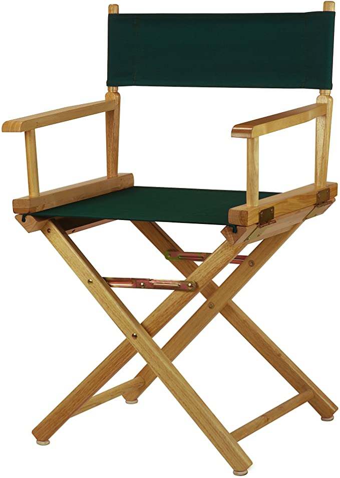 Casual Home 18" Director's Chair Natural Frame with Hunter Green Canvas