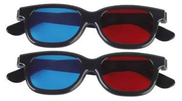 Kakooze Adult Plastics Red/Blue 3D Glasses Anaglyph Glasses,Black (2)