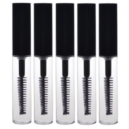 KLOUD City 5 pcs Reusable Empty Bottle Tube Container for Eyelash Growth Oil Mascara with Brush for Home and Travel