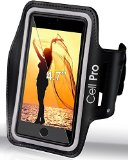 IPhone 6 PLUS Sports Armband - Running and Exercise and Gym Black Sportband 55 2 x ID  Credit Card  Money Holder and Key Holder - Best Sweat Proof and Water Resistant and Reflective band Lifetime Warranty