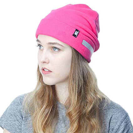 THE HAT DEPOT Fleece Winter Beanie Hat Cold Weather Reflective Safety for Men & Women Performance Stretch