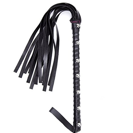 MSsmart (TM) Soft Faux Leather Floggers and Whips for Stage Property Kit (Rivet)