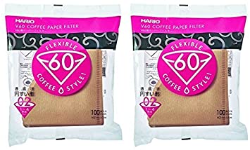 Hario VCF-02-100M-2S V60 Coffee Filters, 200 Count, Natural