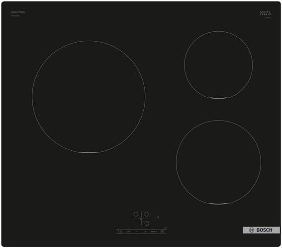 Bosch Serie 4 INDUCCIÓN, Negro, 3 zonas I Gran zona 24 cm I Serig. Circular