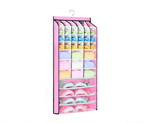 42 cells Hanging Closet Organizer/underwear organizer/bra organizer/socks organizer (Pink)