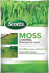 Scotts Moss Control Granules for Lawns, Contains Nutrients to Green Grass, 18.37 lb.