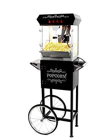 Paramount 6oz Popcorn Maker Machine & Cart - New Upgraded Feature-Rich 6 oz Hot Oil Popper [Color: Black]