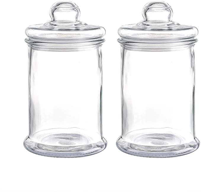 Glass Apothecary Jar Glass Canister Set with Ball Lid, 2-Piece Set (44 Ounce)