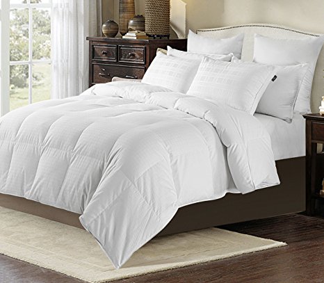 Millihome DownluxeTM All Season Europen White Down Comfroter,Duvet Insert,Baffle Box,600 Fill Power, 350 Thread Count 100% Egyptian Cotton Fabric,Full/Queen Size