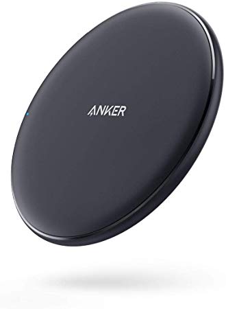 Anker 10W Max Wireless Charger, PowerWave Pad Upgraded, Qi-Certified Wireless Charging 7.5W for iPhone Xs Max XR XS X 8/8 Plus, 10W Fast-Charging Galaxy S10 S9 S8, S9 Plus, Note 9 (No AC Adapter)