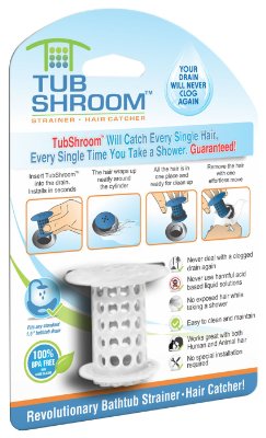 TubShroom The Revolutionary Shower Tub Drain Protector Hair Catcher/Strainer/Snare, White