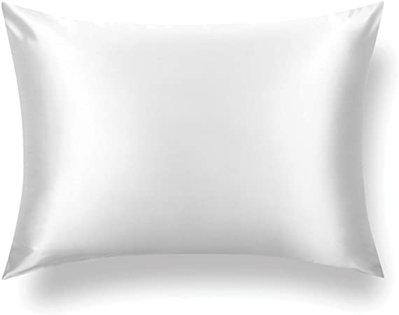 Tafts 22 Momme 100% Pure Mulberry Silk Pillowcase for Hair and Skin, Hypoallergenic, Both Sides Grade 6A Long Fiber Natural Silk Pillow Case, Concealed Zipper, King 20x36 inch, Cool White
