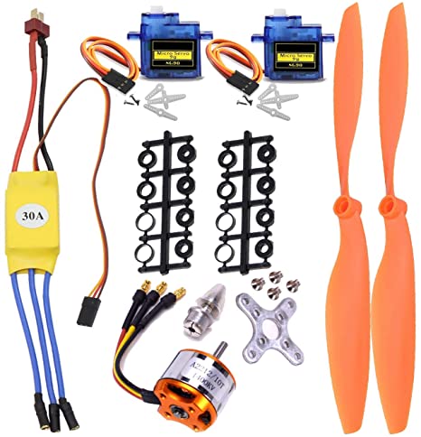 abcGoodefg A2212 1400KV RC Brushless Motor 30A ESC Motor SG90 Micro Servo 8060 Propeller Set for RC Plane Quadcopter Fixed Wing Plane Helicopter Aircraft
