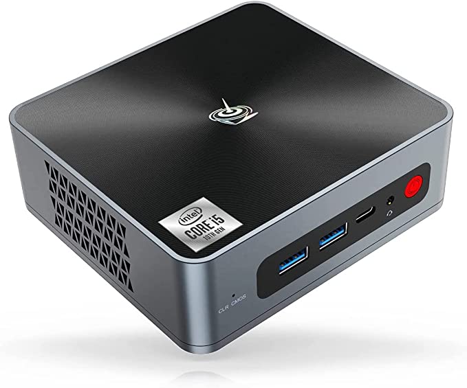 Beelink SEI10 Mini PC 10th Generation Intel i5-1035G4 Processor,（up to 3.70GHz） Mini Computer with 16G DDR4 RAM/500G SSD,Supports 6MB Smart Cache,4K Dual HDMI,WiFi 6,BT5.0