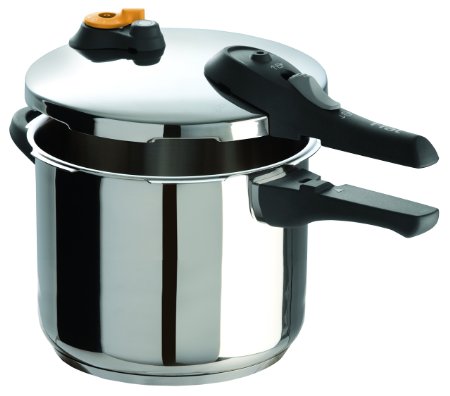 T-fal P25142 Stainless Steel Dishwasher Safe PFOA Free Pressure Cooker Cookware 4-Quart Silver