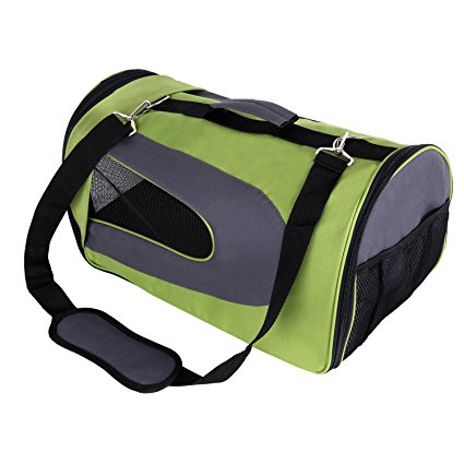 Amzdeal Pet Carrier Strong with Breathable Oxford Fabric-Green, 45*26*27cm