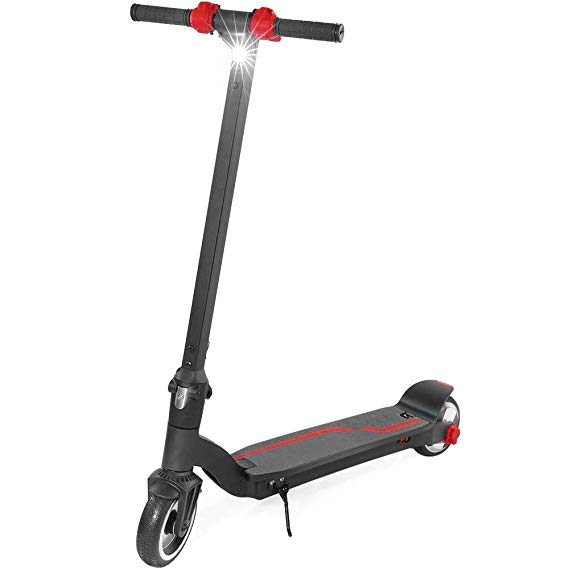 OTTO Electric Scooter - Folding and Easy Carry 8-13 Miles Range 12.4 mph Top Speed with Led Light Black