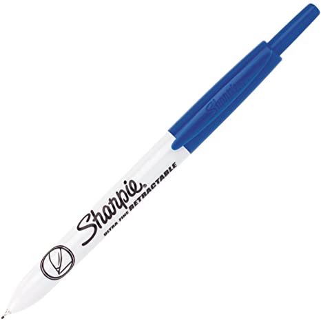 Sharpie Retractable Permanent Markers, Ultra Fine Point, Blue, 12 Count - 1735792