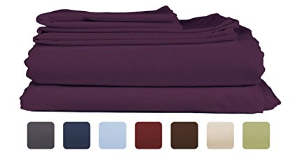 Full Size Sheet Set - 6 Piece Set - Hotel Luxury Bed Sheets - Extra Soft - Deep Pockets - Easy Fit - Breathable & Cooling Sheets - Wrinkle Free - Comphy - Purple Plum Bed Sheets - Fulls Sheets - 6 PC