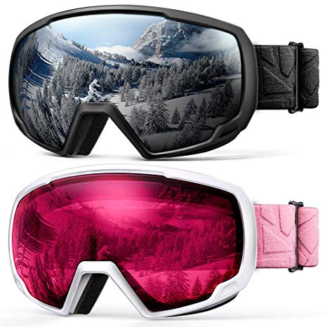 OutdoorMaster Kids Ski Goggles - Helmet Compatible Snow Goggles for Boys & Girls with 100% UV Protection