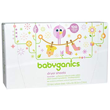 Babyganics Dryer Sheets, 120 Count 2 Pack