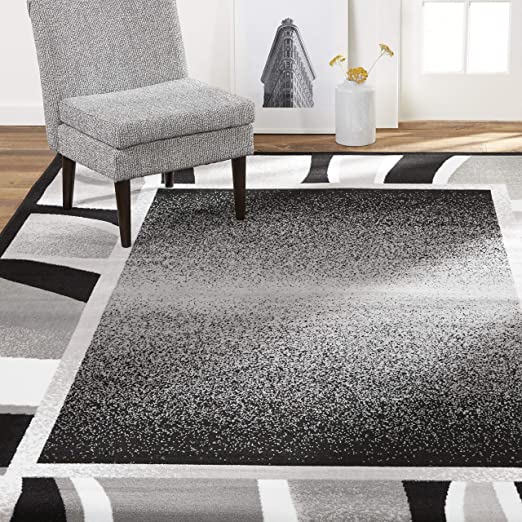 Home Dynamix Lyndhurst Rotana Modern Area Rug, Contemporary Black/Gray 7'8"x10'7"