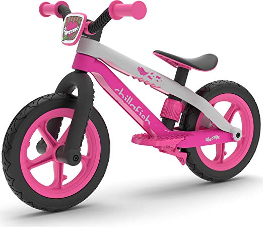 Chillafish Bmxie 2, BMX Styled Balance Bike with Integrated Footrest, Footbrake & Airless Rubberskin Tires, Pink
