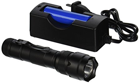 OREI Professional Flashlight Ultra Bright Tactical Led with Rechargeable Lithium Battery - Charger Included