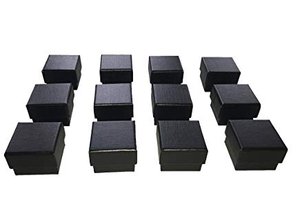 Black Ring Gift Box with Foam and Velvet Insert Wholesale Pack of (12)