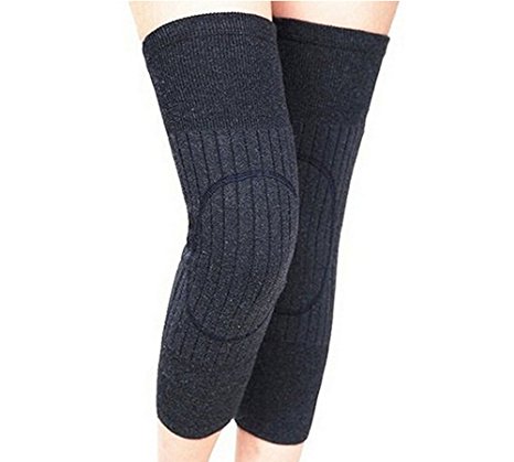 Unisex Cashmere Wool Knee Brace Pads Winter Warm Thermal Knee Warmers Sleeve for Women Men (Dark Grey)