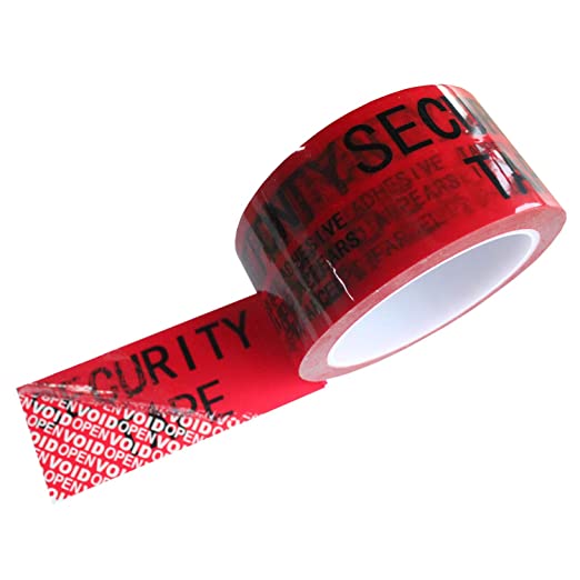 1 Roll 100% Total Transfer Tamper Evident Security Void Tape (2 in x 55 yrds x 2 mil, Ultra-Thick Void Film, Red - TamperSTOP)