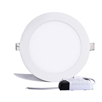 B-right 15W 7-inch Ultra-thin Round LED Panel Light, 1100lm, 100W Incandescent Equivalent, 3000K Warm White, LED Recessed Ceiling Lights for Home, Office, Commercial Lighting