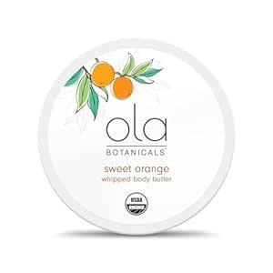 Dr. Mercola Ola Botanical Sweet Orange Whipped Body Butter, 4 Oz. (113 g), Deeply Hydrate & Nourish, Organic Shea Butter, USDA Organic, Non-GMO