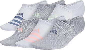 adidas Women's Superlite 3.0 Super No Show Athletic Socks (6-Pair) Ultra Low-Profile with Targeted Cushion